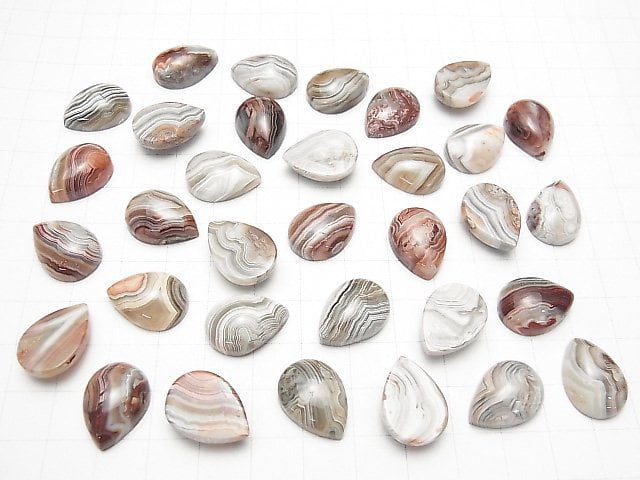 Mexikanischer Achat Tropfenform Cabochon 18x13mm 2 Stück