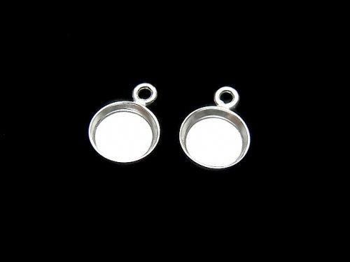Breloque sertie Argent 925 6mm de large 15mm de profondeur finition argent pur 3 pcs