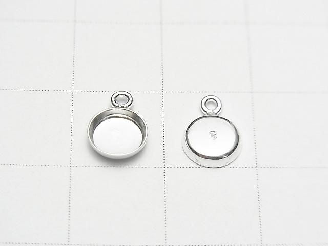 Breloque sertie Argent 925 6mm de large 15mm de profondeur finition argent pur 3 pcs