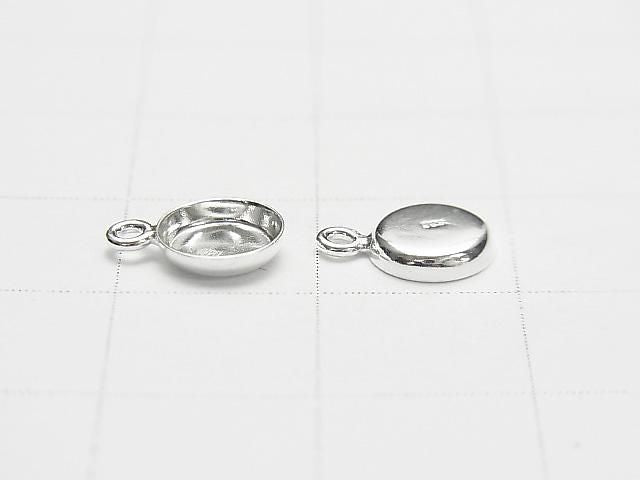Breloque sertie Argent 925 6mm de large 15mm de profondeur finition argent pur 3 pcs