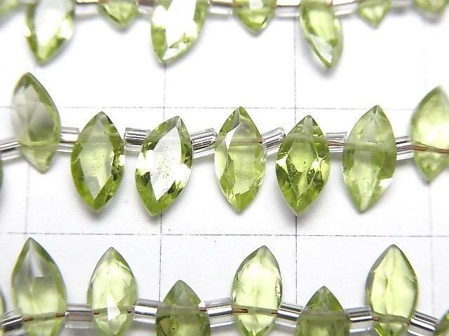 高品質橄欖石 AAA 級 - 馬眼刻面 8x4mm 半串或 1 串珠子 (28顆)
