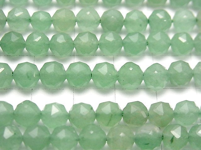 高品質!綠東陵星形刻面圓珠 6mm 串珠 (約15英吋/36公分)