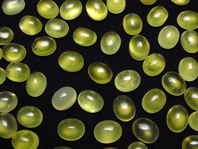 Gelber Prehnit AA++ Oval Cabochon 10x8mm 1 Stück
