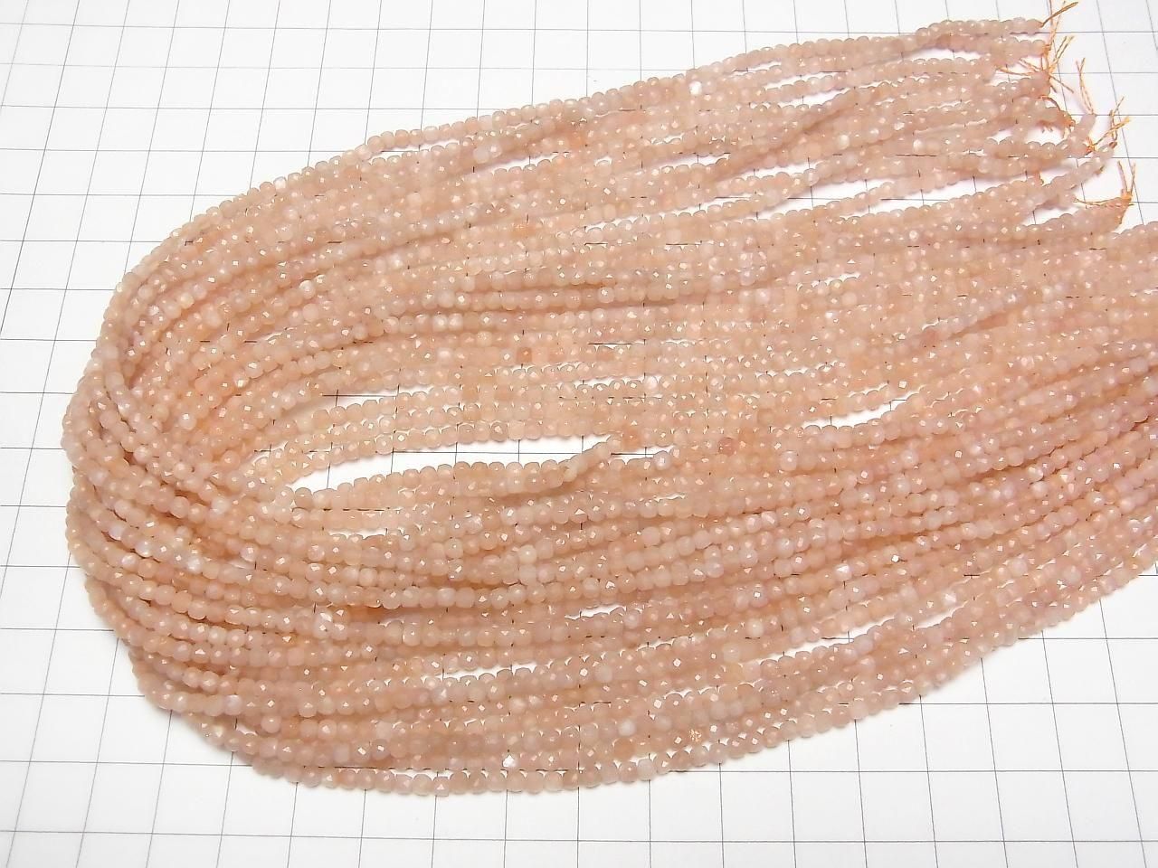 Haute qualité ! Pierre de lune orange AA++ forme cube 2x2x2mm 1 fil de perles (env. 15 pouces / 37 cm)