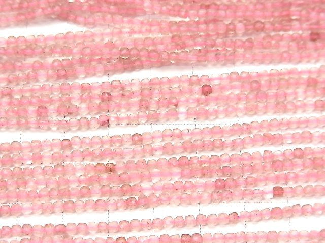 Hochwertig! Rosa Epidot AAA- Würfelform 2x2x2mm 1Strang Perlen (ca. 15 Zoll / 37 cm)