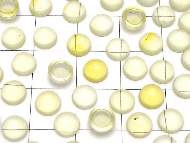 Gelber Bernstein Rund Cabochon 6x6mm 10Stk