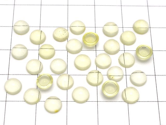 Gelber Bernstein Rund Cabochon 6x6mm 10Stk