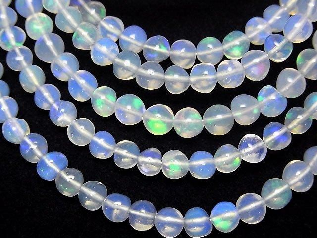 高品質衣索比亞蛋白石 AAA 半圓 4-4.5mm 手鍊