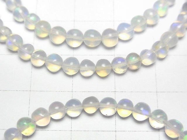高品質衣索比亞蛋白石 AAA 半圓 4-4.5mm 手鍊
