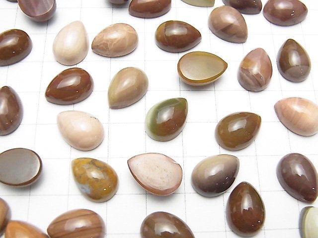 Imperial Jasper Tropfenform Cabochon 14x10mm 3 Stück