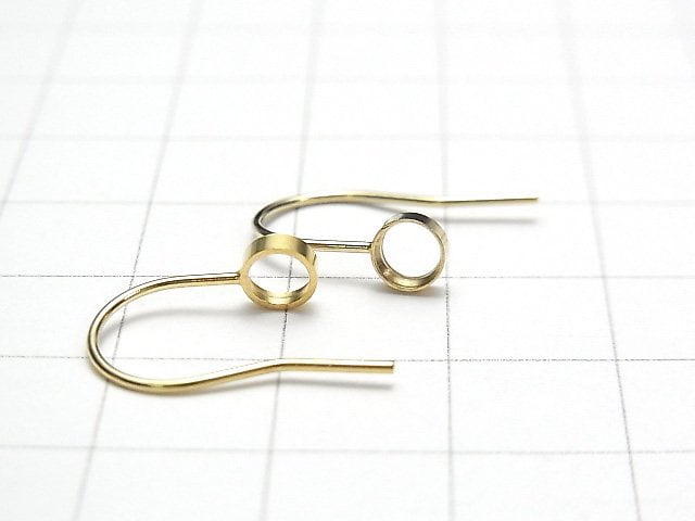 14KGF Earwire Frame (Bezel) Round 4mm 1pair
