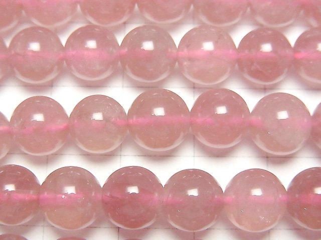馬達加斯加深色玫瑰石英 AAA - 圓形 8 毫米 半串或 1 串珠(約 15 英寸/36 厘米)