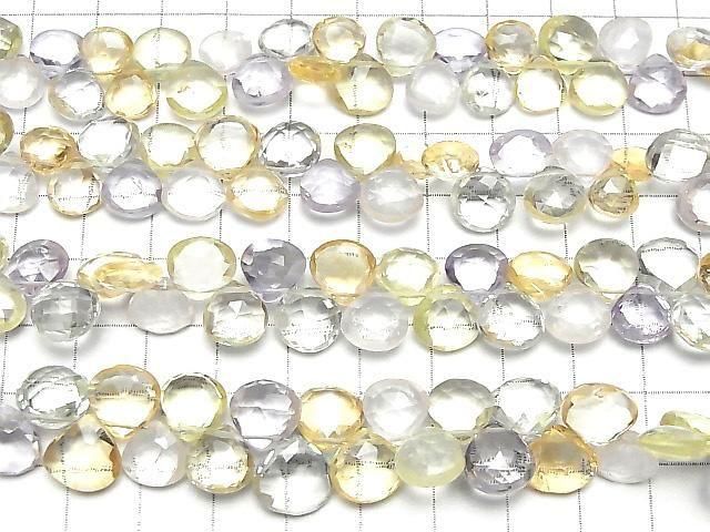 高品質混和刻面栗色水滴形半串或1串珠子(約7英寸/18公分)