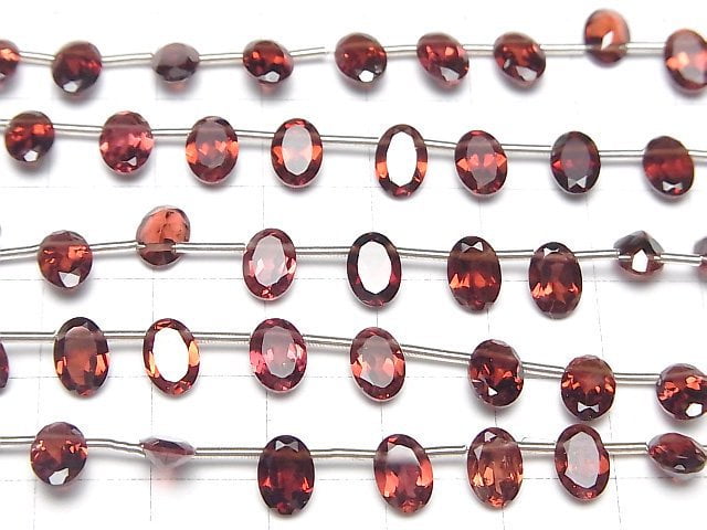 Hochwertiger Granat AAA Oval facettiert 7x5mm halbe oder 1Strang Perlen (28Stück)