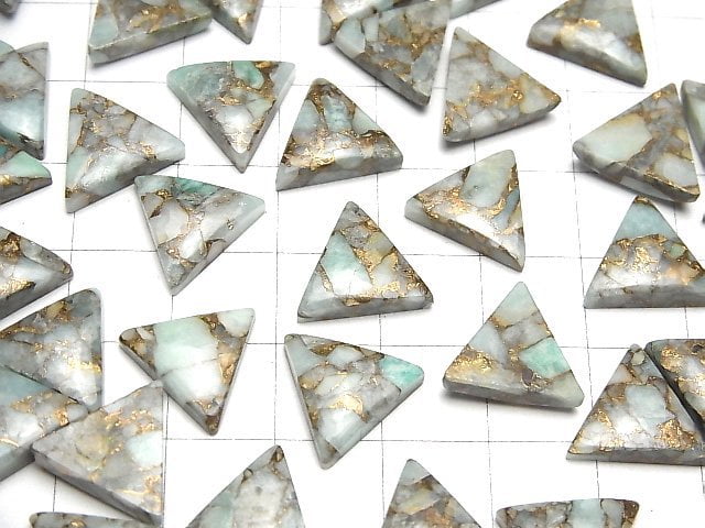 Kupfer-Amazonit AAA dreieckiger Cabochon 12x12 mm 4 Stück