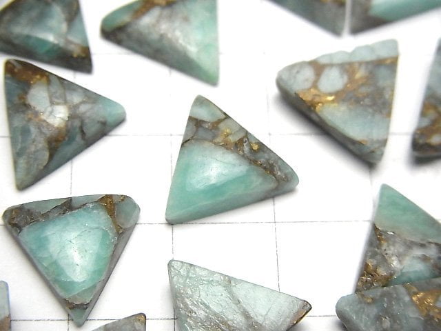 銅亞馬遜石 AAA 三角素面蛋面 12x12毫米 4顆