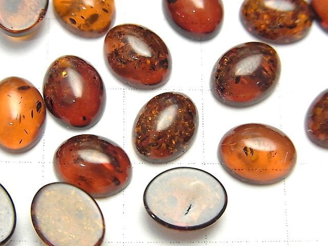 波羅的海裂紋琥珀橢圓形蛋面 10x8mm 3顆