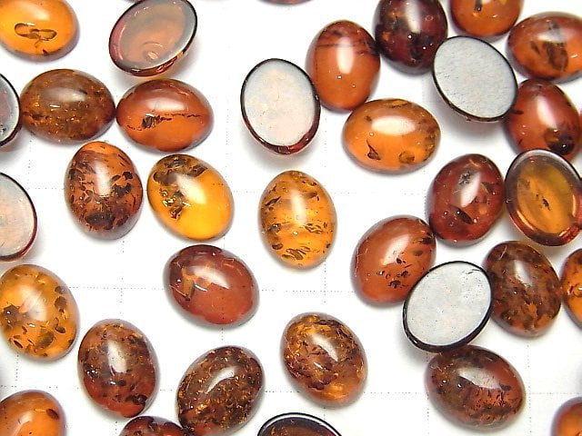 Rissiges Baltisches Bernstein Oval Cabochon 10x8mm 3Stück