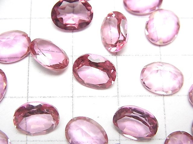 高品質粉色托帕石 AAA 裸石 橢圓刻面 10x8mm 2顆
