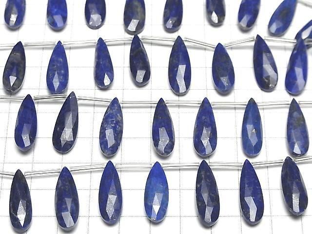 Lapislazuli AA++ Tropfenform Facettierte Briolette 24x8mm 1 Strang Perlen (8 Stück)