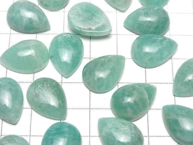 Amazonit AA++ birnenförmiger Cabochon 18x13mm 2 Stück
