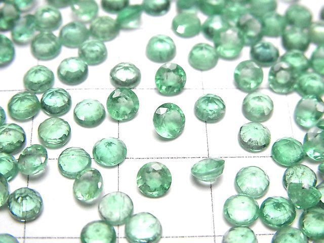 高品質祖母綠 AAA 級 - 圓形刻面裸石 4x4 毫米 1 顆