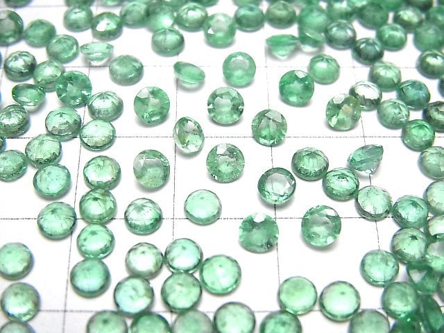 Hochwertiger Smaragd AAA- lose Stein rund facettiert 4x4mm 1Stück
