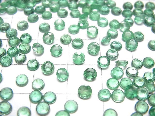 Hochwertiger Smaragd AAA- lose Stein rund facettiert 4x4mm 1Stück