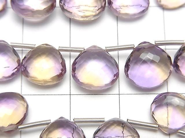 MicroCut 高品質紫黃晶 AAA 栗子刻面水滴半串或 1 串(8 顆)