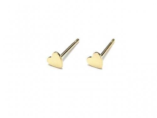 14KGF Heart Design Earstuds Earrings 3mm 1pair