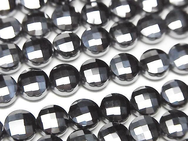 太赫茲刻面圓幣珠 8x8mm 1串 (約15英吋/36公分) 高品質!