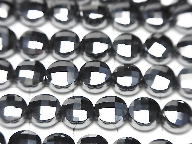 太赫茲刻面圓幣珠 8x8mm 1串 (約15英吋/36公分) 高品質!
