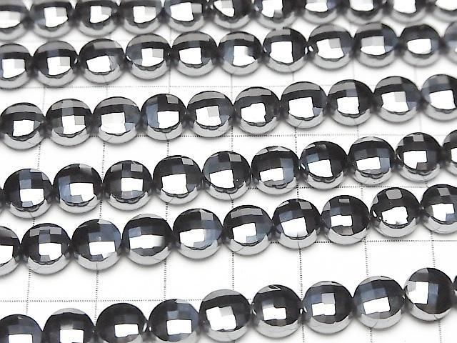 太赫茲刻面圓幣珠 8x8mm 1串 (約15英吋/36公分) 高品質!