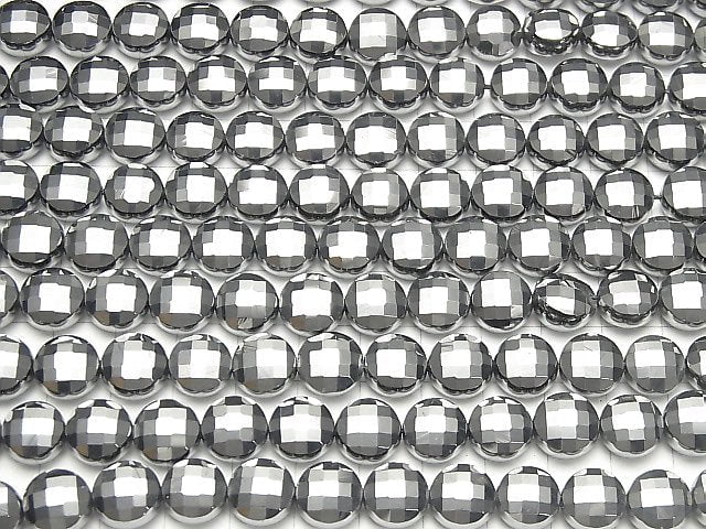 Hochwertig! Terahertz facettierte Münze 10x10mm halb oder 1 Strang Perlen (ca. 15 Zoll / 36 cm)