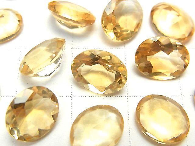 高品質黃水晶 AAA 橢圓形刻面裸石 10x8mm 3顆