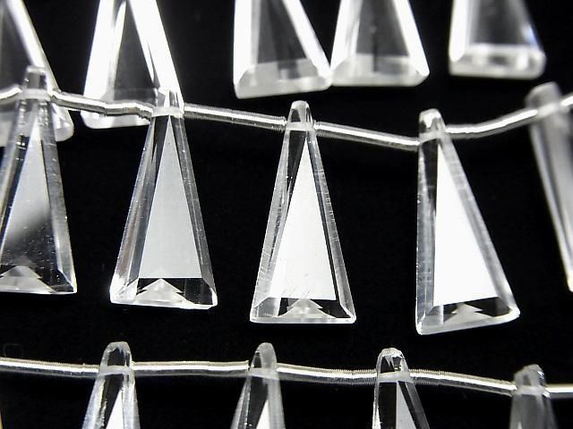高品質水晶 AAA 三角形刻面 15x7 公釐 1 串 (8 顆)