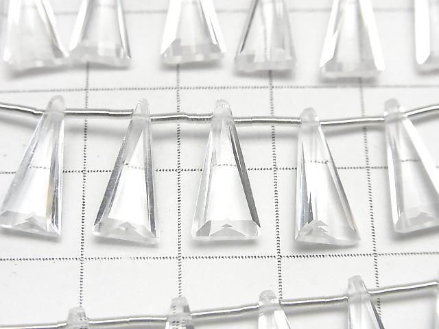 高品質水晶 AAA 三角形刻面 15x7 公釐 1 串 (8 顆)