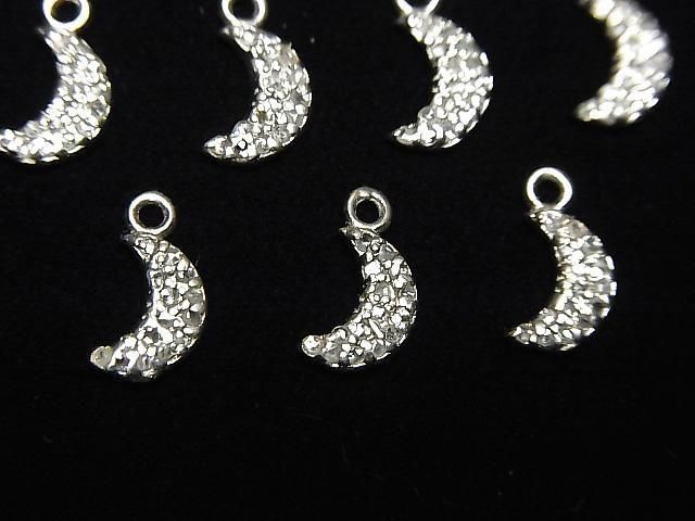 Breloque Lune Diamant 7x5x1.5mm Argent925 1pc