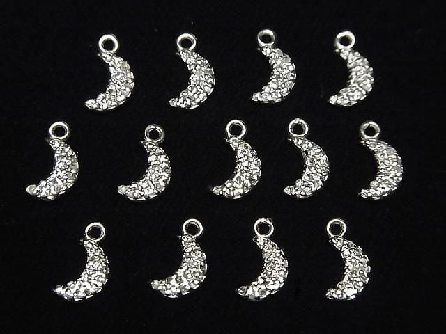 Breloque Lune Diamant 7x5x1.5mm Argent925 1pc
