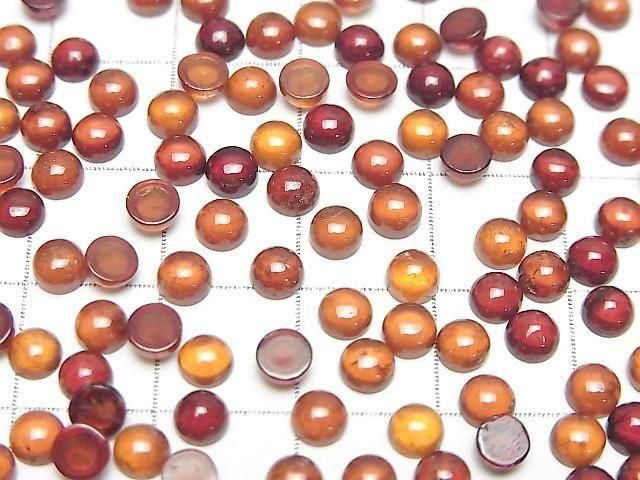 Hochwertiger Hessonit-Granat AAA rund Cabochon 4x4mm 10 Stück