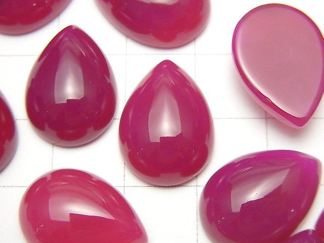 紫紅色玉髓 AAA 梨形素面凸圓形 18x13mm 2顆