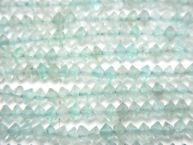 磷灰石 AA++ 算盤圓形切割 3x3x1.5毫米 1串珠子 (約15英吋 / 36公分)