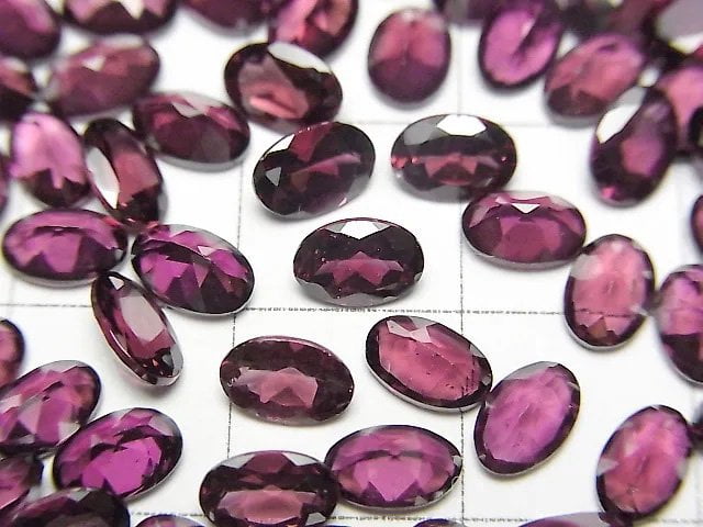 高品質紫牙烏石榴石 AAA 裸石 橢圓刻面 6x4mm 5顆