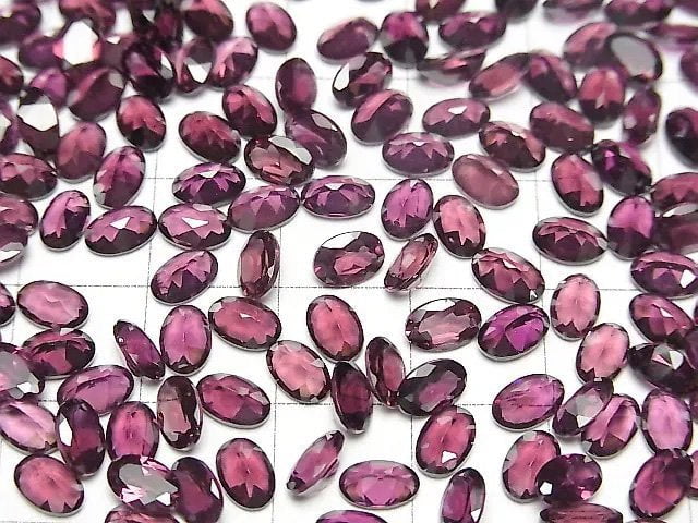 Hochwertiger Rhodolith Granat AAA Lose Stein Oval facettiert 6x4mm 5 Stück