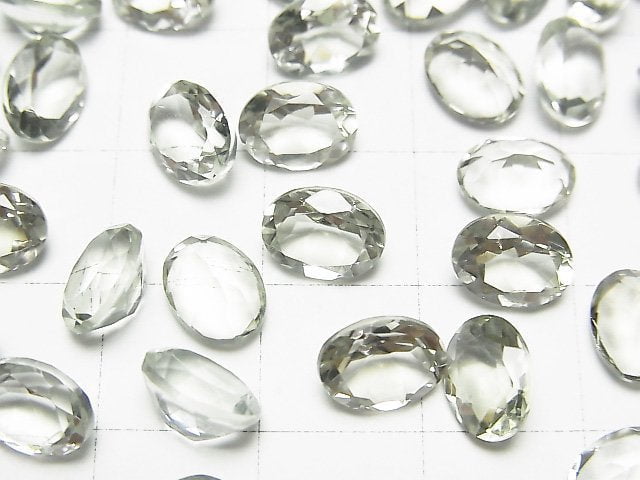 高品質綠紫水晶 AAA 未鑽孔橢圓刻面 8x6mm 5顆