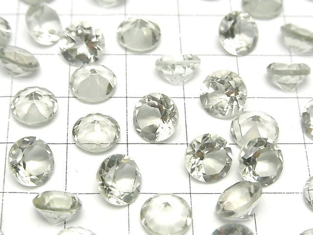 Hochwertiger grüner Amethyst AAA lose Stein rund facettiert 8x8mm 5 Stück