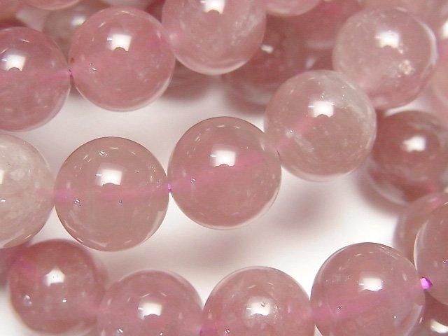 深玫瑰石英 AAA 級 - 圓形 12mm 1串珠子 (手鍊)