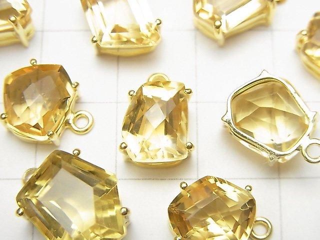 高品質黃水晶 AAA 包鑲花式切工 18KGP 1顆