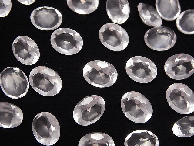優質玫瑰石英 AAA 橢圓刻面裸石 10x8mm 2顆