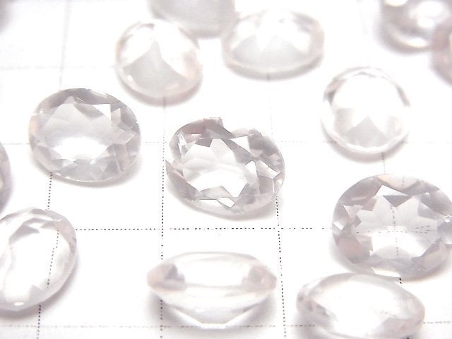優質玫瑰石英 AAA 橢圓刻面裸石 10x8mm 2顆